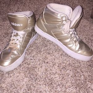 Adidas metallic gold high tops